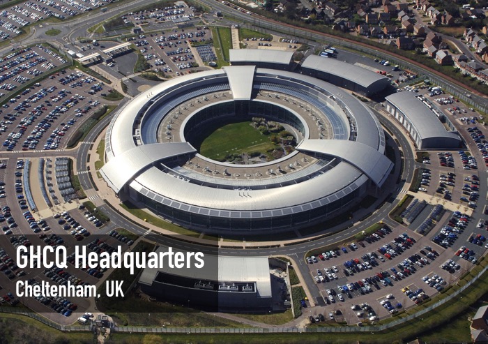 An aerial image of the Government Communications Headquarters (GCHQ) in Cheltenham, Gloucestershire. GCHQ is one of the three UK Intelligence Agencies and forms a crucial part of the UK’s National Intelligence and Security machinery. The National Security Strategy sets out the challenges of a changing and uncertain world and places cyber attack in the top tier of risks, alongside international terrorism, a major industrial accident or natural disaster, and international military crisis.  GCHQ, in concert with Security Service (also known as MI5) and the Secret Intelligence Service (also known as MI6) play a key role across all of these areas and more. Their work drives the UK Government’s response to world events and enables strategic goals overseas.